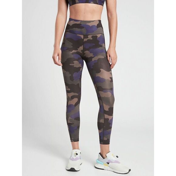 Athleta Ultimate Stash Pocket Printed 7/8 Tight, Mantra Print Blue SZ XS #631947 - Picture 1 of 9